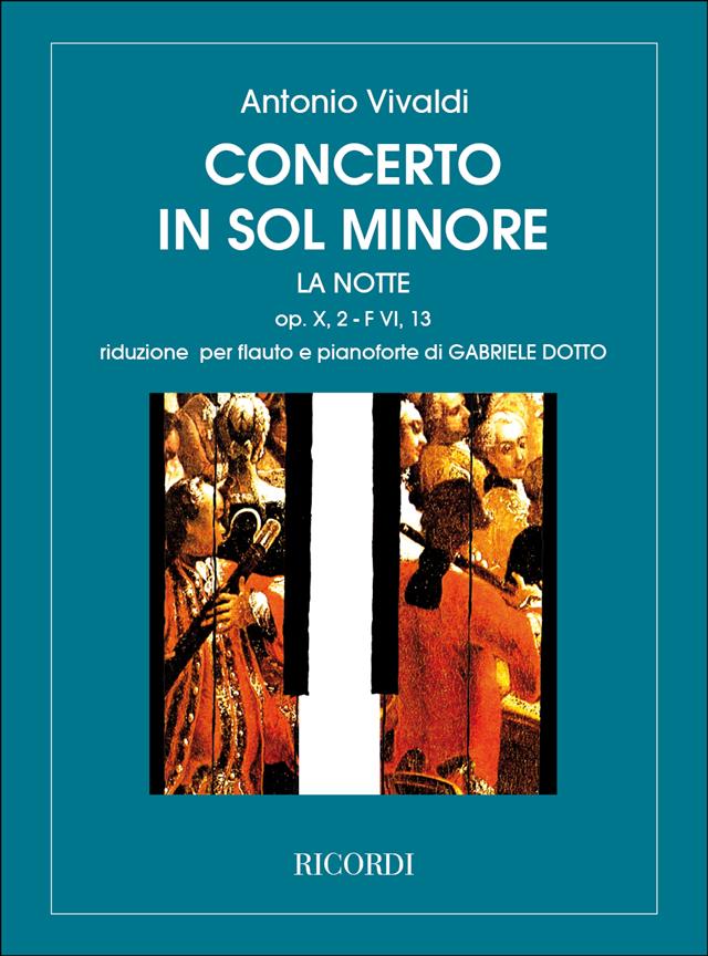 Concerto Per Flauto, Archi e BC - In Sol Min. 'La Notte' Op.X N 2 Rv 439, F.Vi-13  Tomo 455 - příčná flétna aklavír